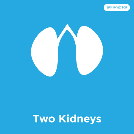 Two Kidneys vector icon isolated on blue background, sign and symbolのイラスト素材