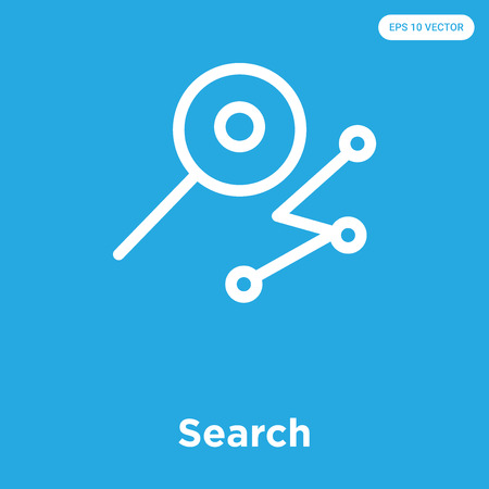 Search vector icon isolated on blue background, sign and symbolのイラスト素材