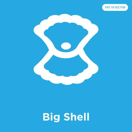 Big Shell vector icon isolated on blue background, sign and symbolのイラスト素材