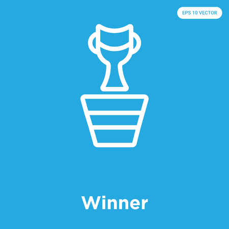 Winner vector icon isolated on blue background, sign and symbolのイラスト素材