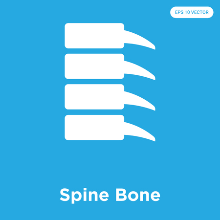 Spine Bone vector icon isolated on blue background, sign and symbolのイラスト素材