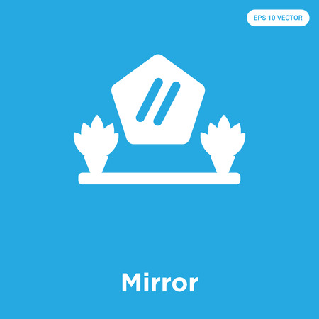 Mirror vector icon isolated on blue background, sign and symbolのイラスト素材