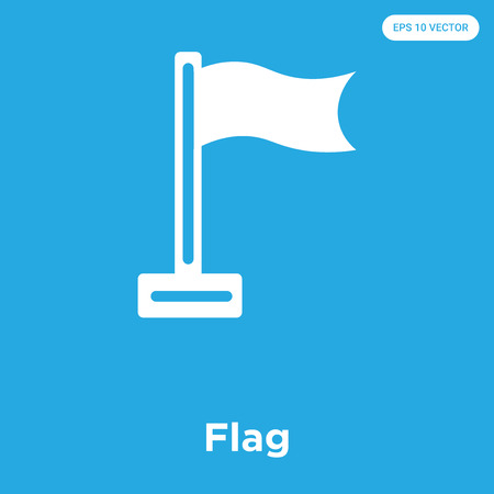 Flag vector icon isolated on blue background, sign and symbolのイラスト素材