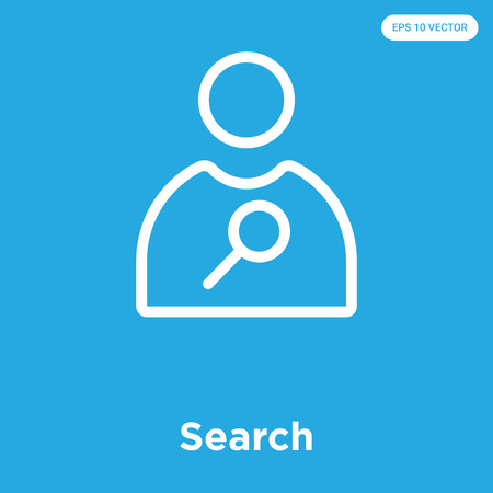 Search vector icon isolated on blue background, sign and symbolのイラスト素材