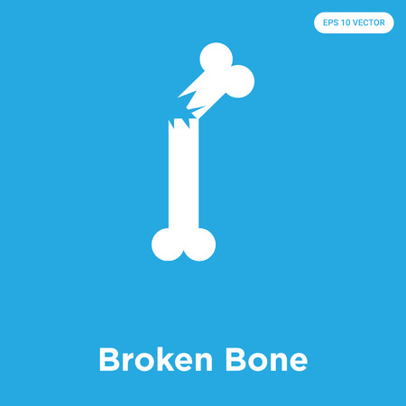 Broken Bone vector icon isolated on blue background, sign and symbol.のイラスト素材