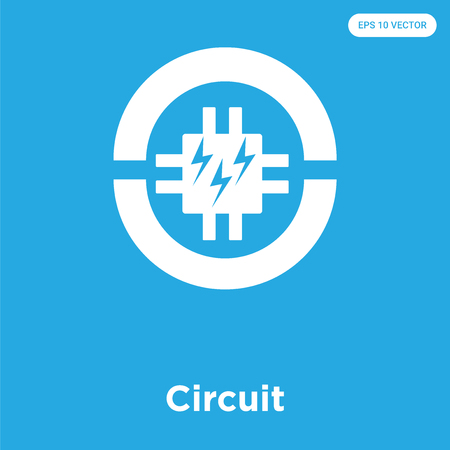 Circuit vector icon isolated on blue background, sign and symbolのイラスト素材