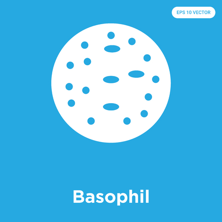 Basophil vector icon isolated on blue background, sign and symbolのイラスト素材