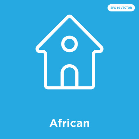 African vector icon isolated on blue background, sign and symbolのイラスト素材