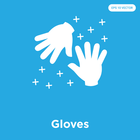 Gloves vector icon isolated on blue background, sign and symbolのイラスト素材