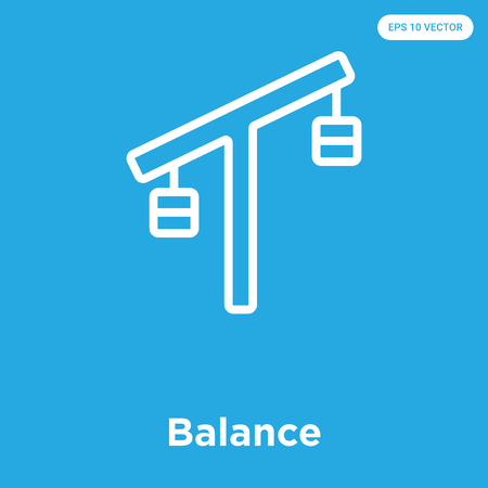 Balance vector icon isolated on blue background, sign and symbolのイラスト素材