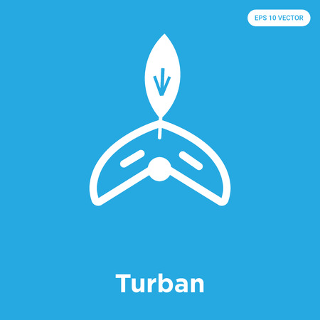 Turban vector icon isolated on blue background, sign and symbolのイラスト素材