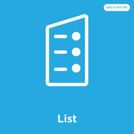 List vector icon isolated on blue background, sign and symbolのイラスト素材