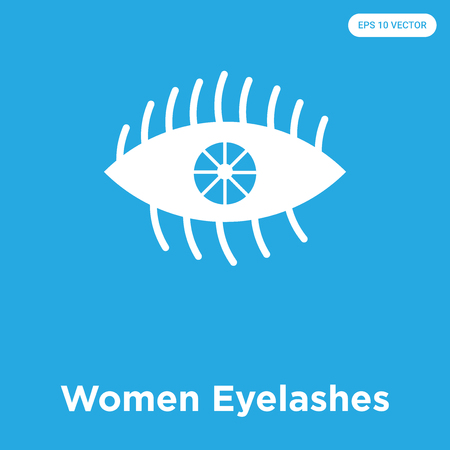 Women Eyelashes vector icon isolated on blue background, sign and symbolのイラスト素材