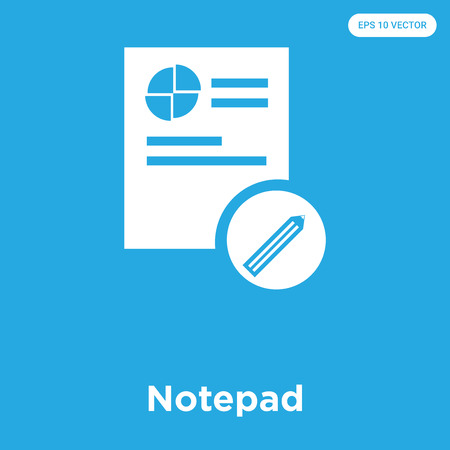 Notepad vector icon isolated on blue background, sign and symbol, Notepad icons collectionのイラスト素材