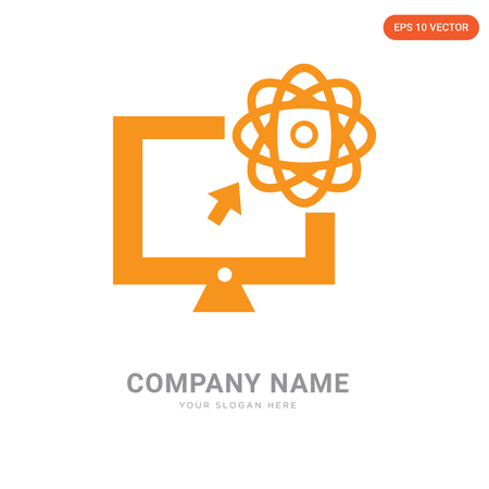 Science in a Laptop company logo design template, Science in a Laptop logotype vector icon, business corporativeのイラスト素材