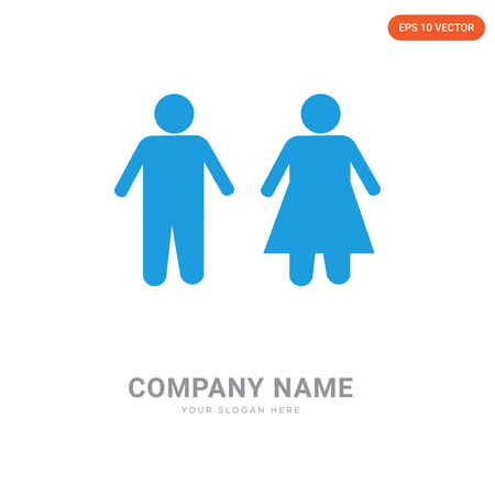 Men and Women Toilet company logo design template, Men and Women Toilet logotype vector icon, business corporativeのイラスト素材
