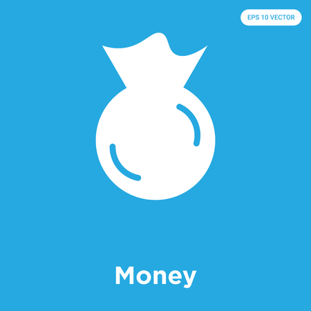 Money vector icon isolated on blue background, sign and symbol, Money icons collectionのイラスト素材