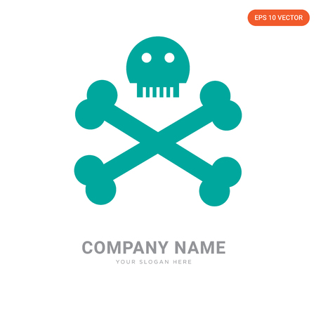 Skull company logo design template, Skull logotype vector icon, business corporativeのイラスト素材