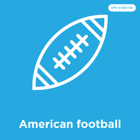 American football vector icon isolated on blue background, sign and symbol, American football icons collectionのイラスト素材