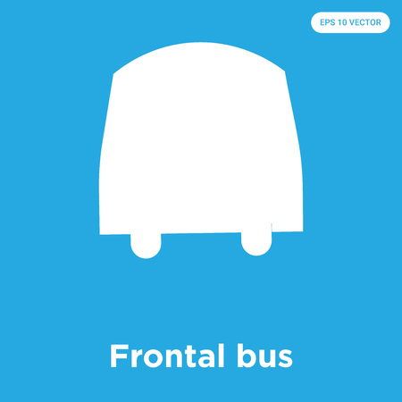 Frontal bus vector icon isolated on blue background, sign and symbol, Frontal bus icons collectionのイラスト素材