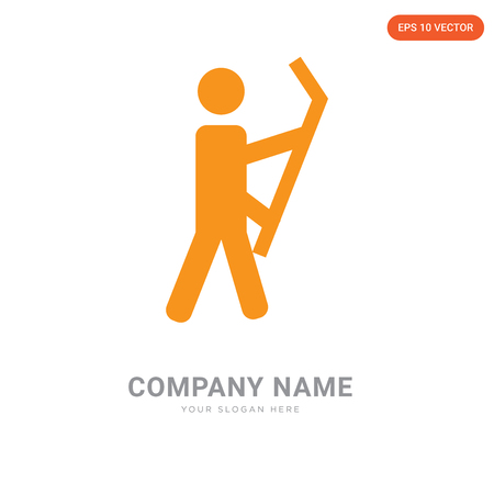 Golf Player Hitting company logo design template, Golf Player Hitting logotype vector icon, business corporativeのイラスト素材