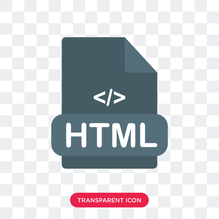 Html vector icon isolated on transparent background, Html logo conceptのイラスト素材