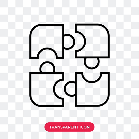 Puzzle vector icon isolated on transparent background, Puzzle logo conceptのイラスト素材