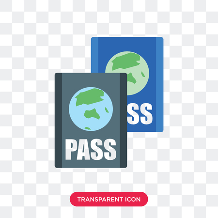 Passport vector icon isolated on transparent background, Passport logo conceptのイラスト素材
