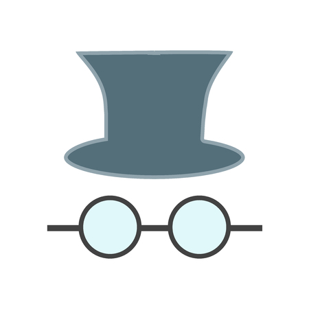 Hat and glasses icon vector isolated on white background for your web and mobile app design, Hat and glasses logo conceptのイラスト素材