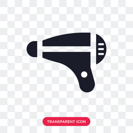 Hairdryer vector icon isolated on transparent background, Hairdryer logo conceptのイラスト素材