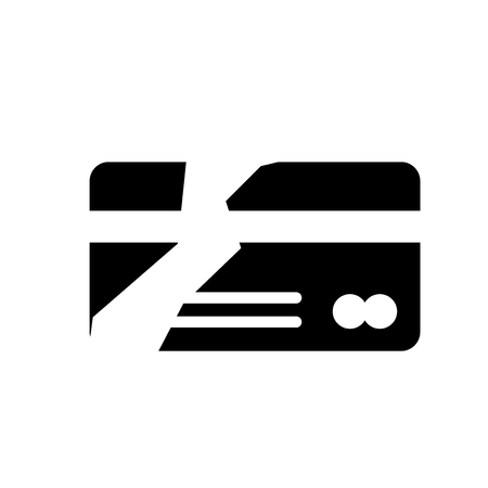 Broken credit card icon vector isolated on white background for your web and mobile app design, Broken credit card logo conceptのイラスト素材