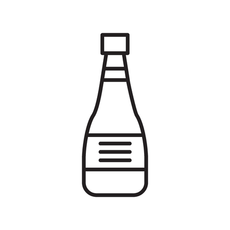 Champagne icon vector isolated on white background, Champagne transparent sign , thin line design elements in outline styleのイラスト素材