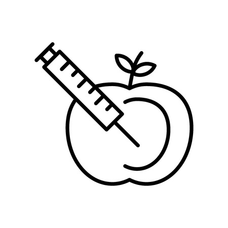 Gmo icon vector isolated on white background, Gmo transparent sign , thin line design elements in outline styleのイラスト素材