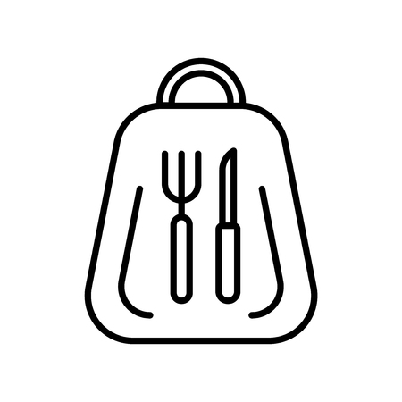 Bag icon vector isolated on white background, Bag transparent sign , thin line design elements in outline styleのイラスト素材
