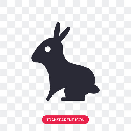 Sitting Rabbit vector icon isolated on transparent background, Sitting Rabbit logo conceptのイラスト素材