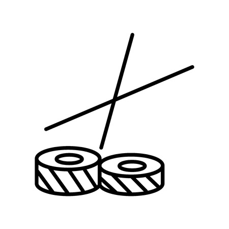 Sushi icon vector isolated on white background, Sushi transparent sign , thin line design elements in outline styleのイラスト素材