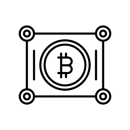 Bitcoin icon vector isolated on white background, Bitcoin transparent sign , thin line design elements in outline styleのイラスト素材