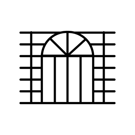 Window icon vector isolated on white background, Window transparent sign , thin line design elements in outline styleのイラスト素材