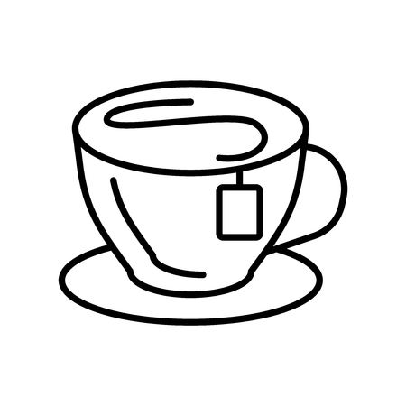 Tea icon vector isolated on white background, Tea transparent sign , thin line design elements in outline styleのイラスト素材