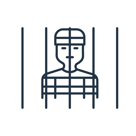 Prisoner icon vector isolated on white background, Prisoner transparent signのイラスト素材