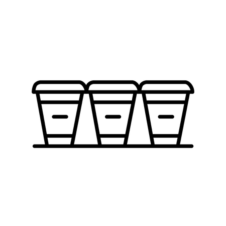 Cups icon vector isolated on white background, Cups transparent sign , thin line design elements in outline styleのイラスト素材