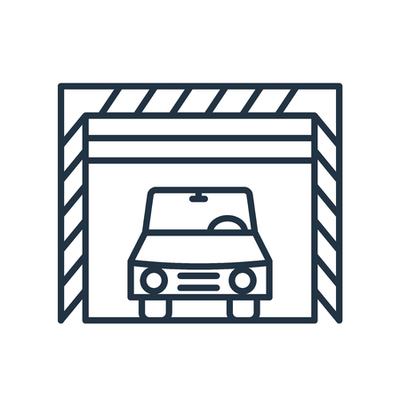 Garage icon vector isolated on white background, Garage transparent signのイラスト素材