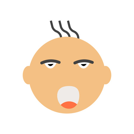 Tired smile icon vector isolated on white background for your web and mobile app design, Tired smile logo conceptのイラスト素材