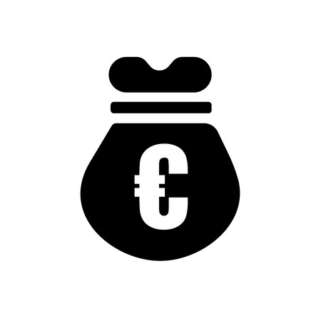 Euro money bag icon vector isolated on white background for your web and mobile app design, Euro money bag logo conceptのイラスト素材