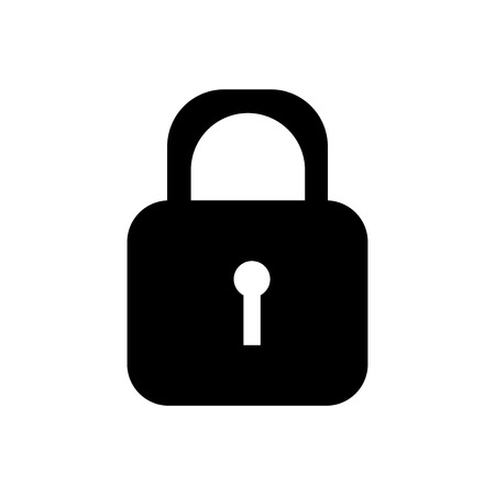 Locked padlock icon vector isolated on white background for your web and mobile app design, Locked padlock logo conceptのイラスト素材