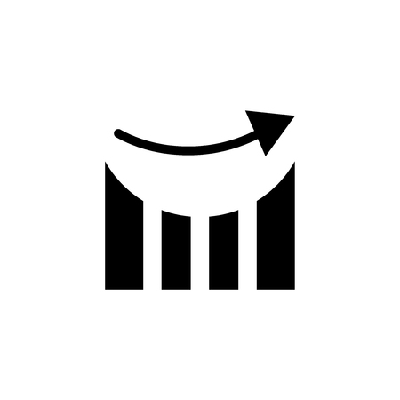 Up arrow business stats graphic icon vector isolated on white background for your web and mobile app design, Up arrow business stats graphic logo conceptのイラスト素材