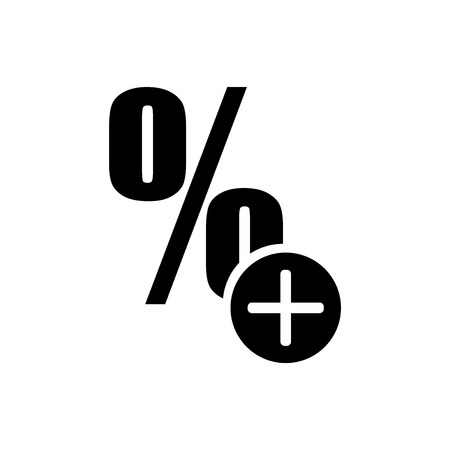 More percentage plus button icon vector isolated on white background for your web and mobile app design, More percentage plus button logo conceptのイラスト素材