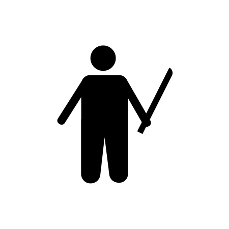 Teacher with stick icon vector isolated on white background for your web and mobile app design, Teacher with stick logo conceptのイラスト素材