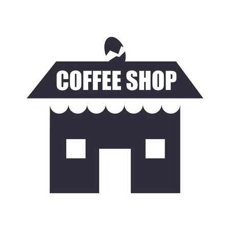 Coffee shop icon vector isolated on white background for your web and mobile app design, Coffee shop logo conceptのイラスト素材