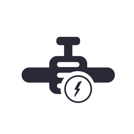 Engine with Lighting Bolt icon vector isolated on white background for your web and mobile app design, Engine with Lighting Bolt logo conceptのイラスト素材